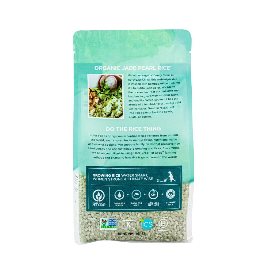 Organic Jade Pearl Rice Bag Lotus Foods More Crop Per Drop