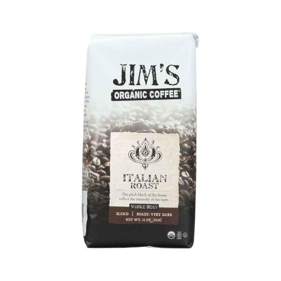 Jim's Organic Coffee Italian Roast Whole Bean 11oz