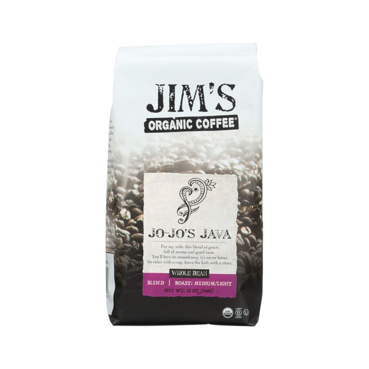 Jim's Organic Coffee Jo-Jo's Java Whole Bean 12oz – Terra Powders