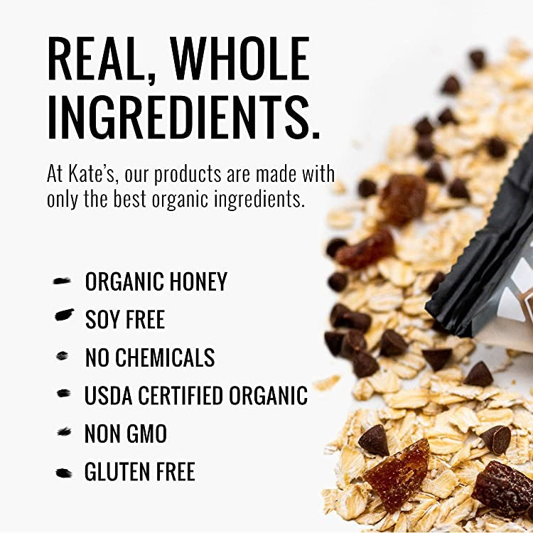 Real Whole Ingredients Organic Honey Soy Free No Chemicals USDA Certified Organic Non-GMO Gluten Free Snack Bars Kate's Real Food Mango Coconut