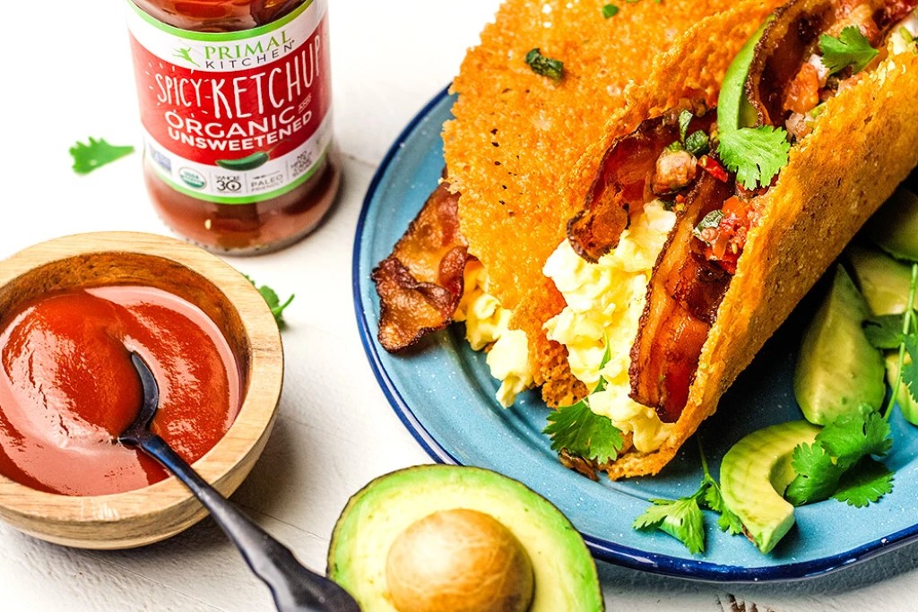 Keto Breakfast Tacos With Spicy Ketchup From Primal Kitchen