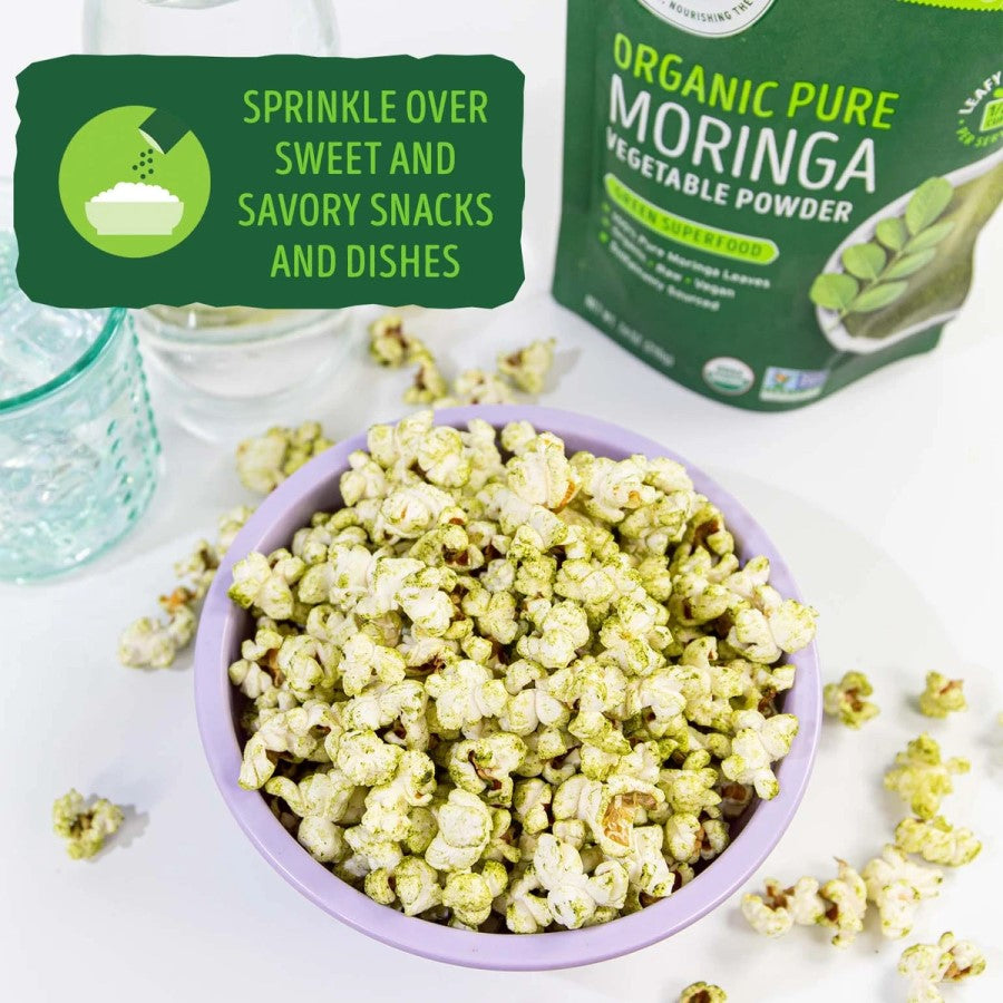 Use Organic Kuli Kuli Moringa Powder To Sprinkle Over Sweet And Savory Snacks Like Popcorn
