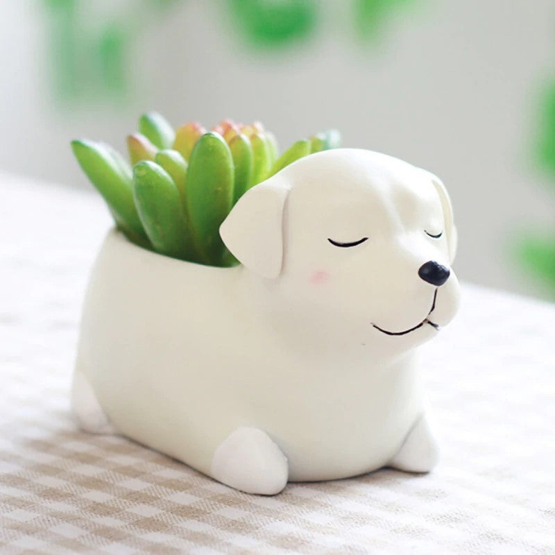 White Labrador Plant Pot Gift For Dog Lovers