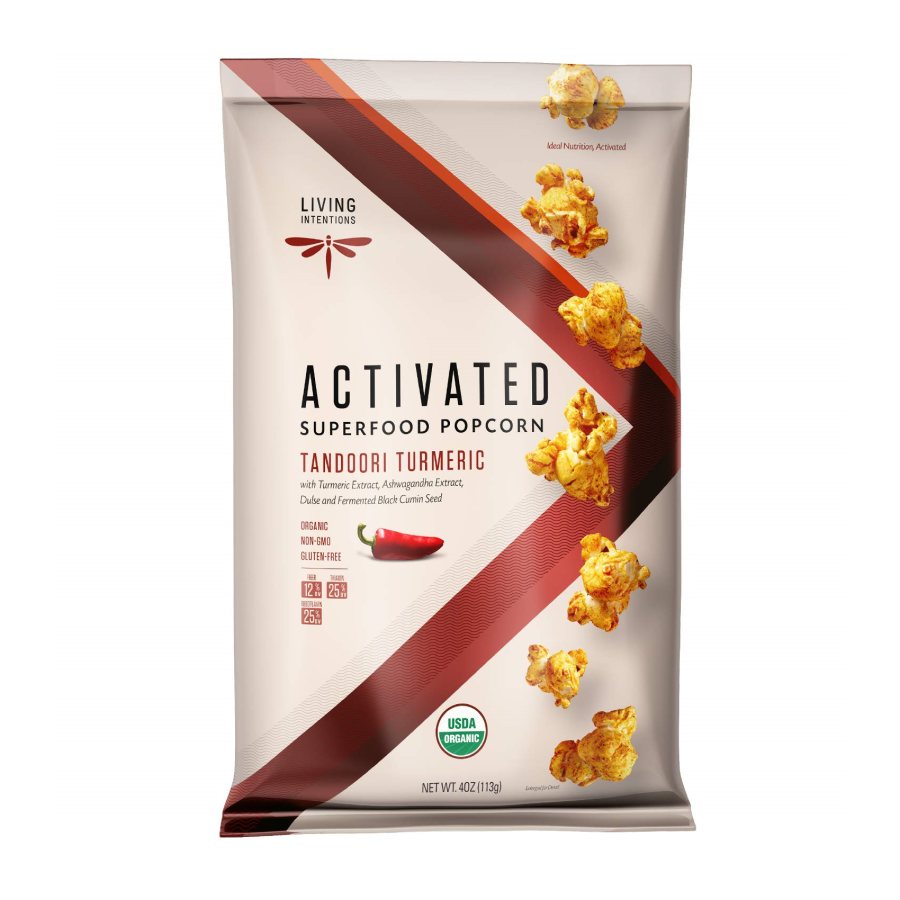 Living Intentions Activated Superfood Popcorn Tandoori Turmeric 4oz