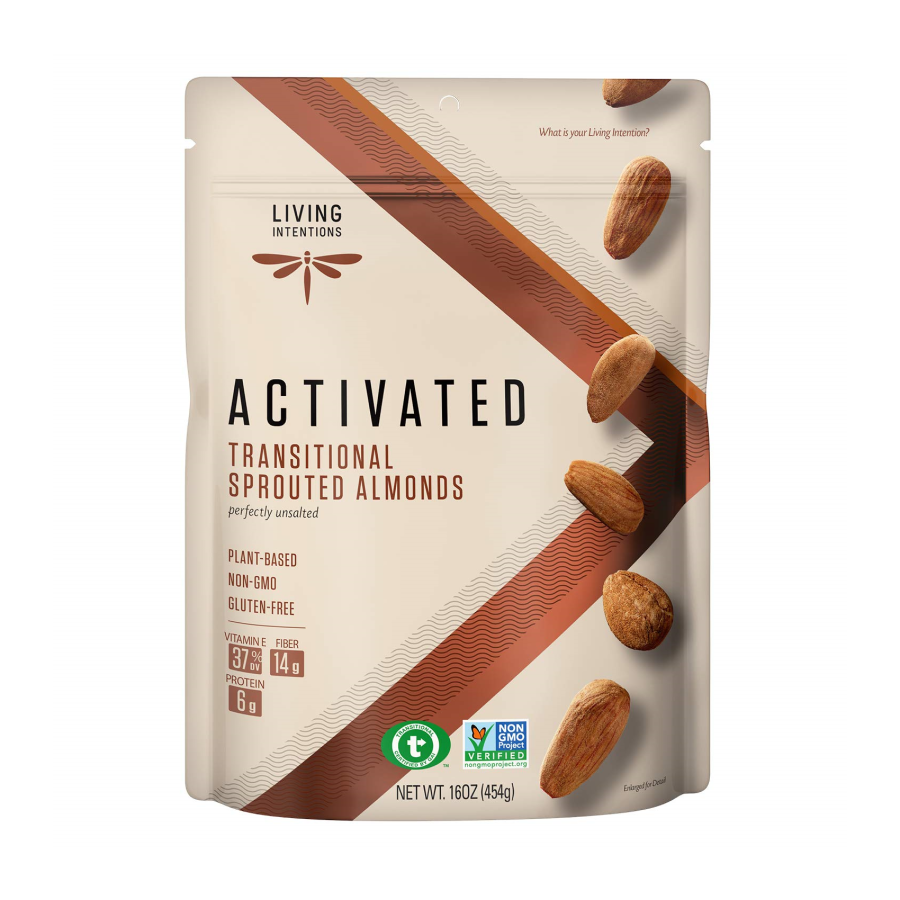 Living Intentions Activated Sprouted Nuts Almonds Unsalted 16oz