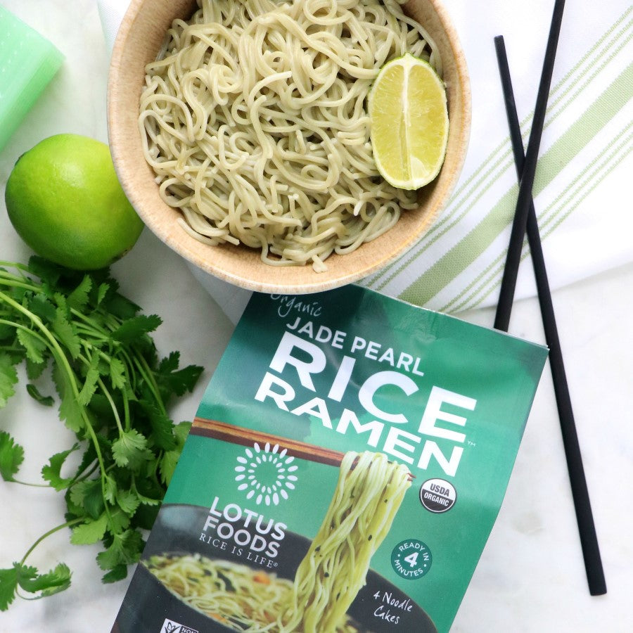 Delicious Green Rice Noodles Lotus Foods Jade Pearl Rice Ramen Gluten Free Pasta