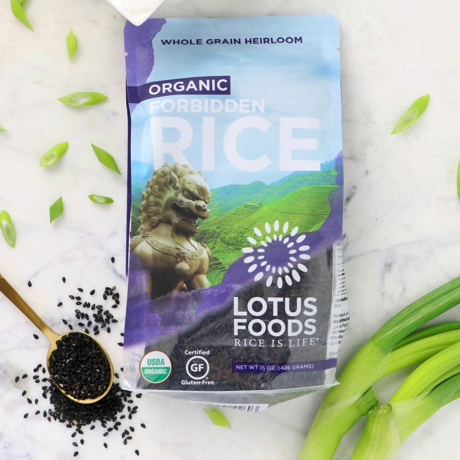 Dark Whole Grain Heirloom Organic Forbidden Rice Lotus Foods With Wholesome Ingredients