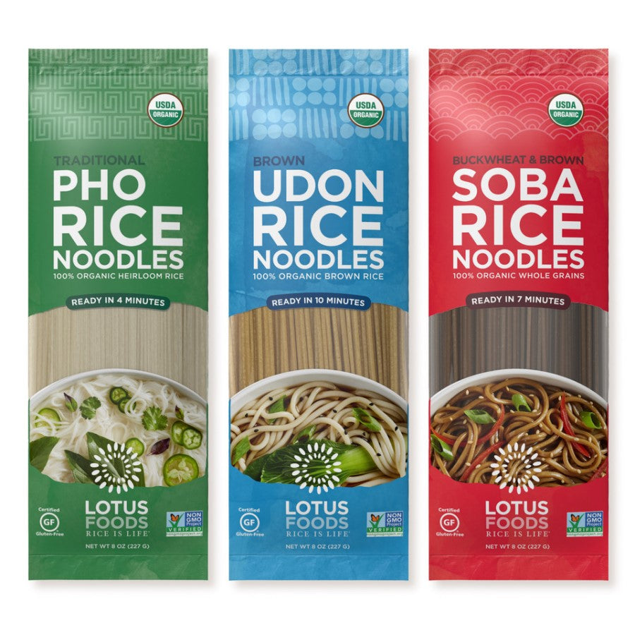 Non-GMO And USDA Organic Rice Noodles From Lotus Foods Healthy Pasta Choice That's Gluten Free