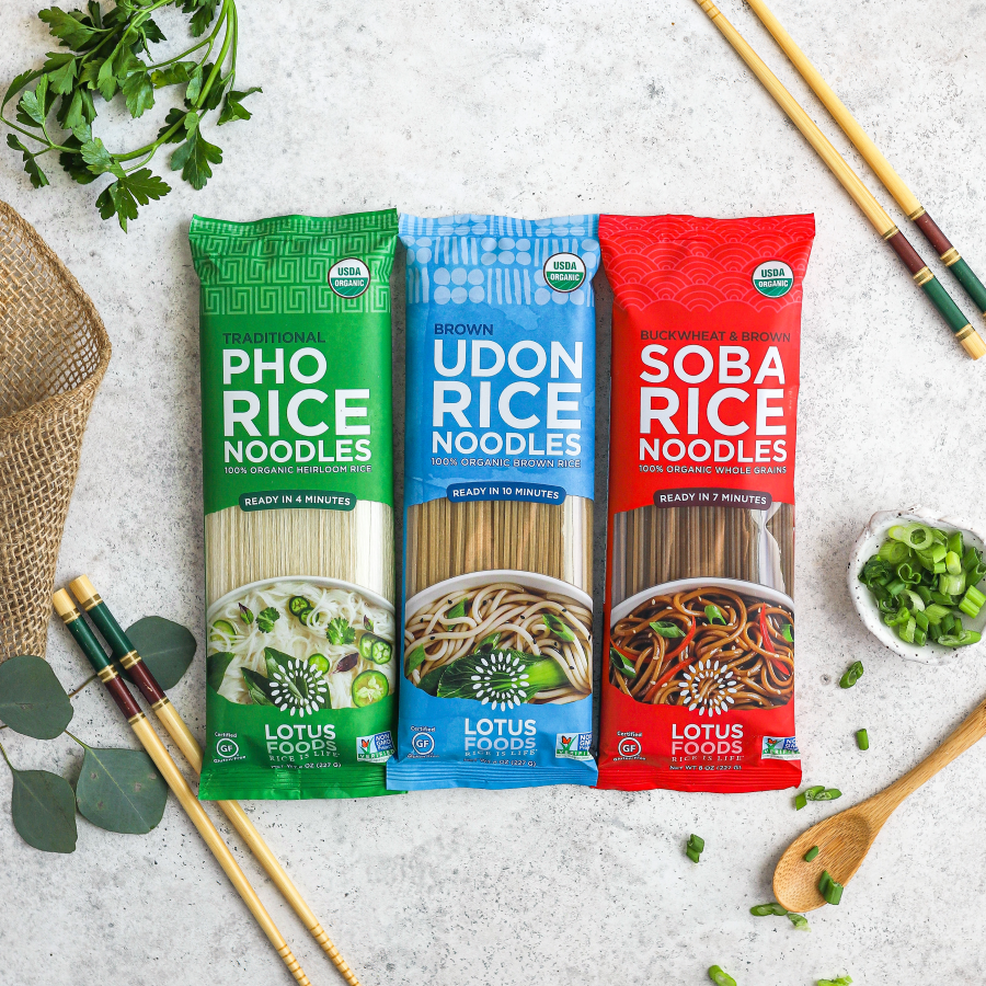 Lotus Foods Organic Rice Noodles Pho Udon Soba Gluten Free Pasta