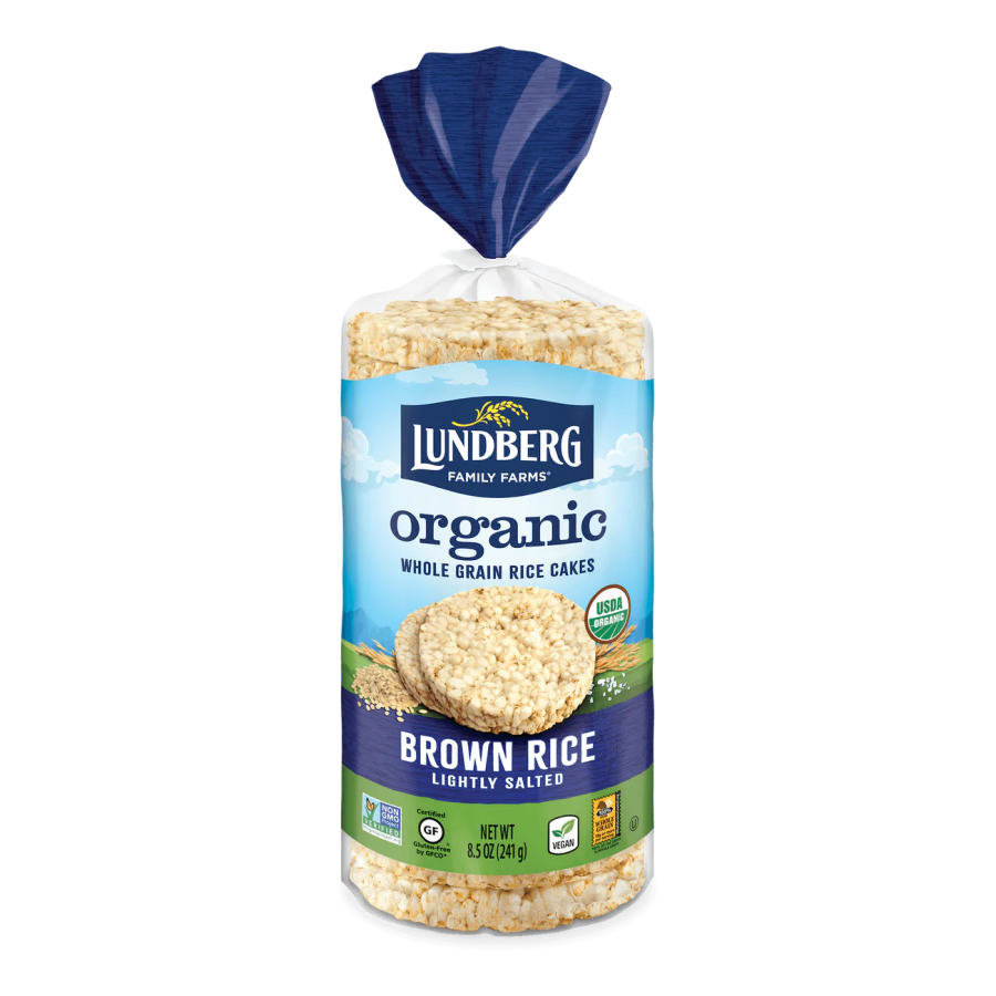 Lundberg Family Farms Organic Brown Rice Cakes Lightly Salted 8.5oz