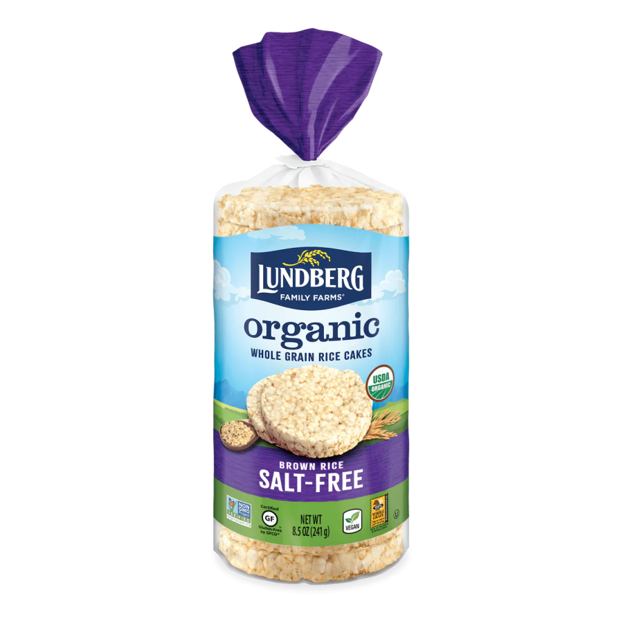 Lundberg Family Farms Organic Brown Rice Cakes Salt Free 8.5oz