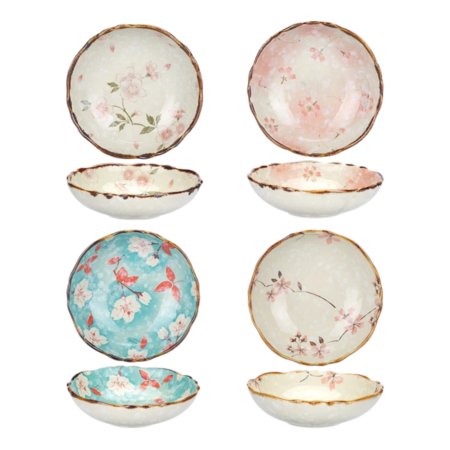 Farmhouse Style Floral Ceramic Bowls