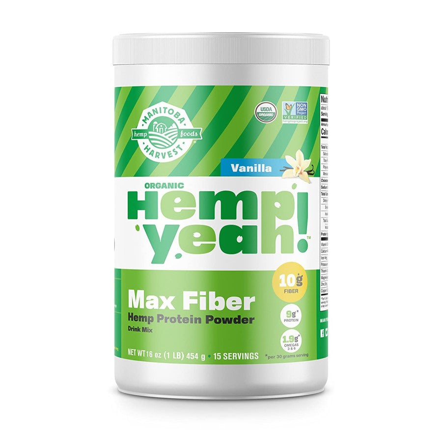 Manitoba Harvest Organic Hemp Yeah! Max Fiber Protein Powder Vanilla 16oz