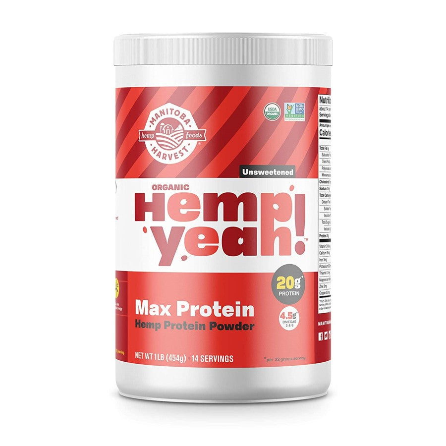 Manitoba Harvest Organic Hemp Yeah! Max Protein Powder Unsweetened 16oz