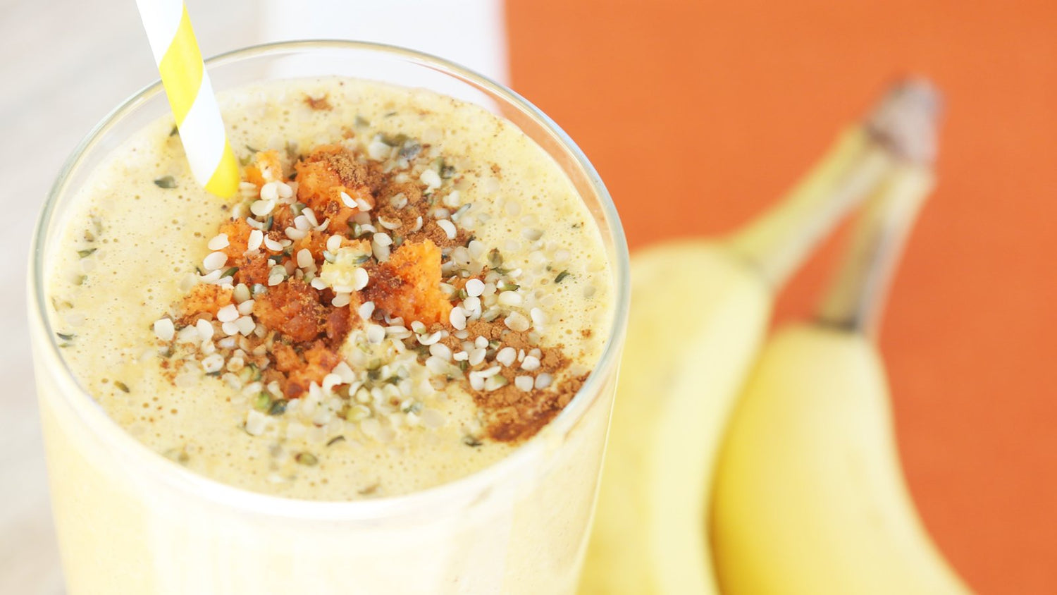 Healthy Carrot Cake Smoothie Made With Manitoba Harvest Shelled Hemp Seeds