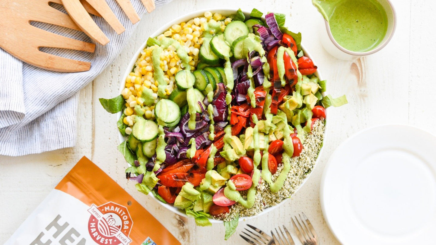 Manitoba Harvest Recipe Grilled Vegetable Salad With Vegan Hemp Pesto Dressing
