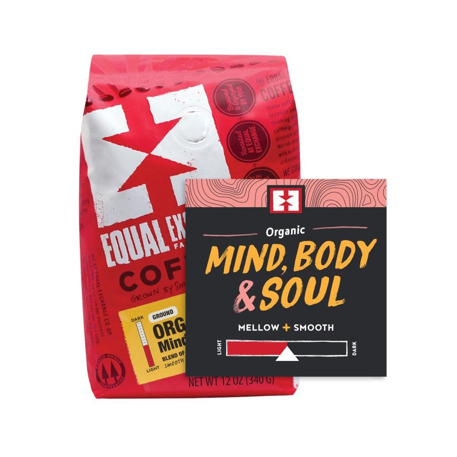 Equal Exchange Organic Mind Body And Soul Coffee Mellow And Smooth Medium Roast