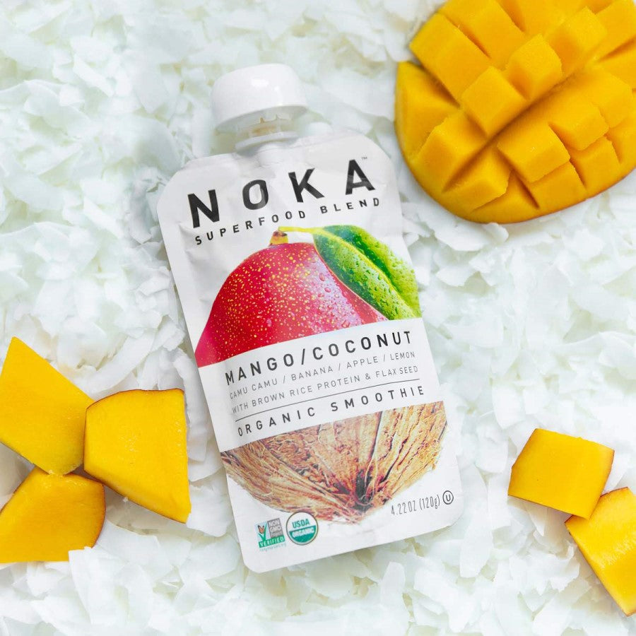 Fresh Organic Mango Coconut Noka Superfood Blend Smoothie Pouch