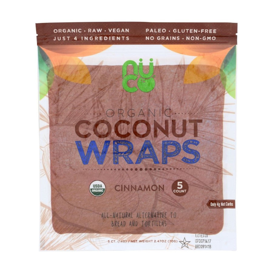 NUCO Organic Coconut Wraps Cinnamon 2.47oz