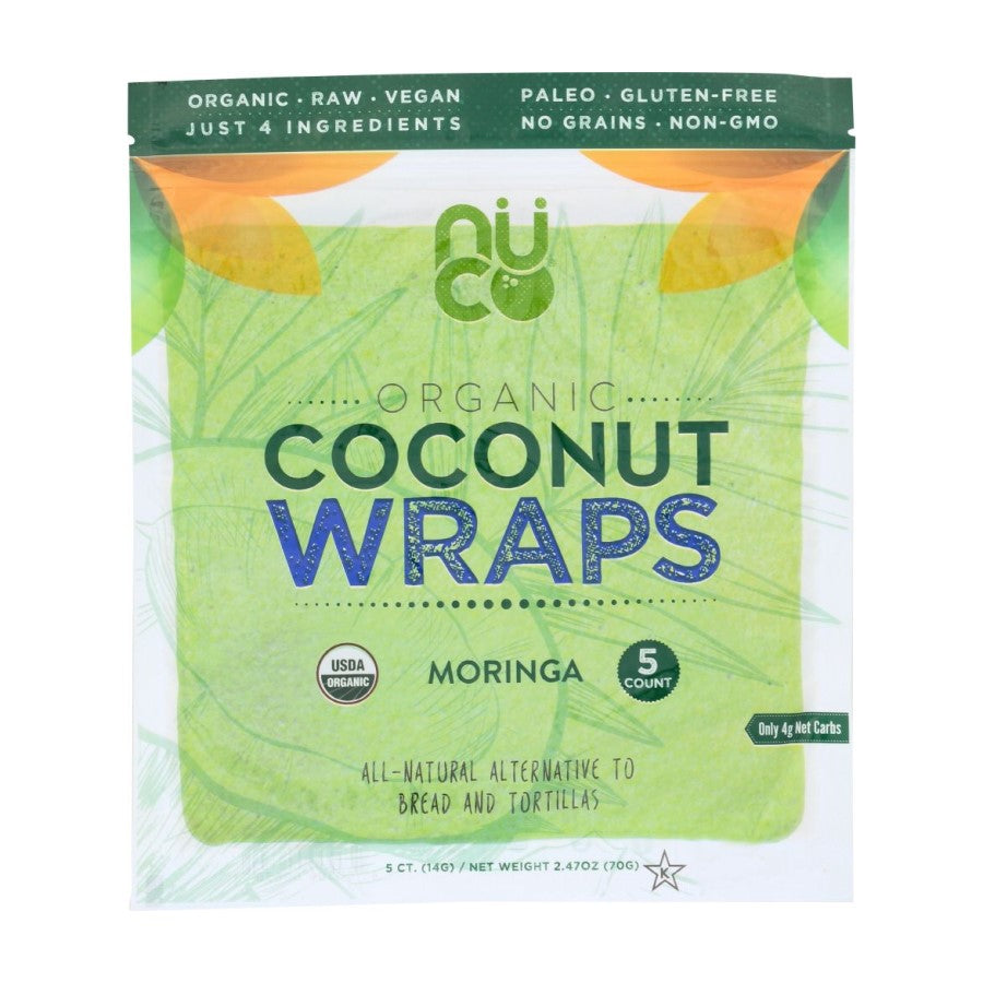 NUCO Organic Coconut Wraps Moringa 2.47oz