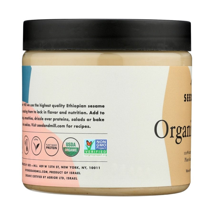 Organic Seed And Mill Tahini Non-GMO Plant Based Vegan Protein Sesame Paste