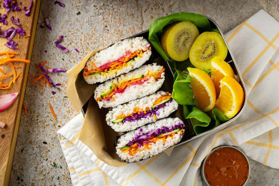 Onigirazu Sushi Sandwich Lundberg Rice Recipe Sushi Style Grains
