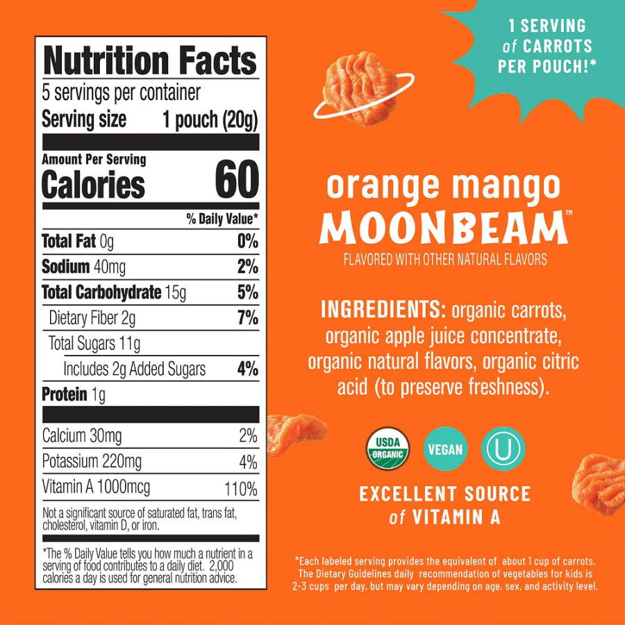Eat The Change Orange Mango Moonbeam Carrot Chews Organic Ingredients Vegan Nutrition Facts