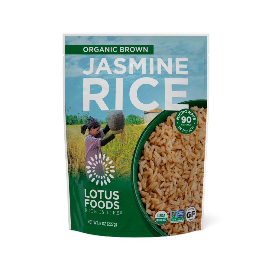 Lotus Foods Organic Brown Jasmine Rice Heat & Eat Pouch 8oz