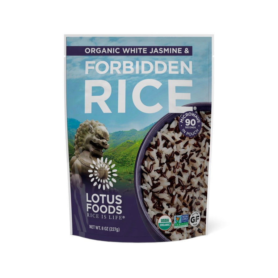 Lotus Foods Organic White Jasmine & Forbidden Rice Blend Heat & Eat Pouch 8oz