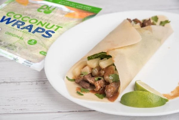 Original Coconut Wrap Beef And Pineapple Burrito Gluten Free NuCoconut Tortilla Like Wraps From NUCO