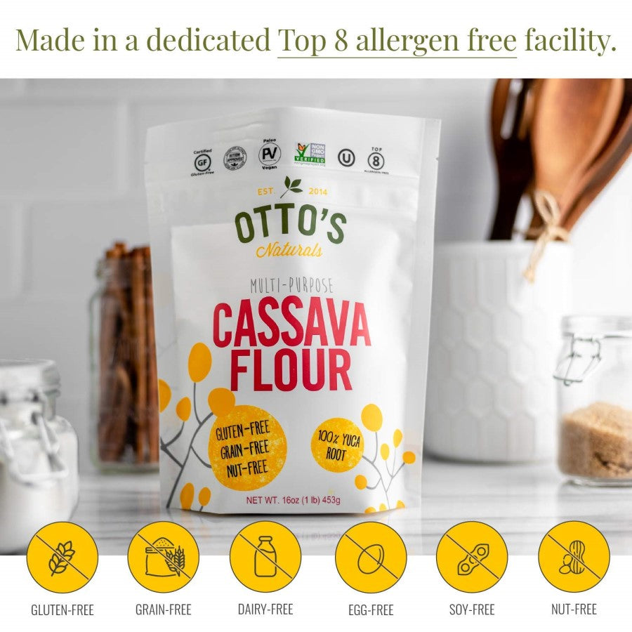 Otto's Cassava Flour Is Made In A Dedicated Top 8 Allergen Free Facility Gluten Free Grain Free Dairy Free Egg Free Soy Free Nut Free