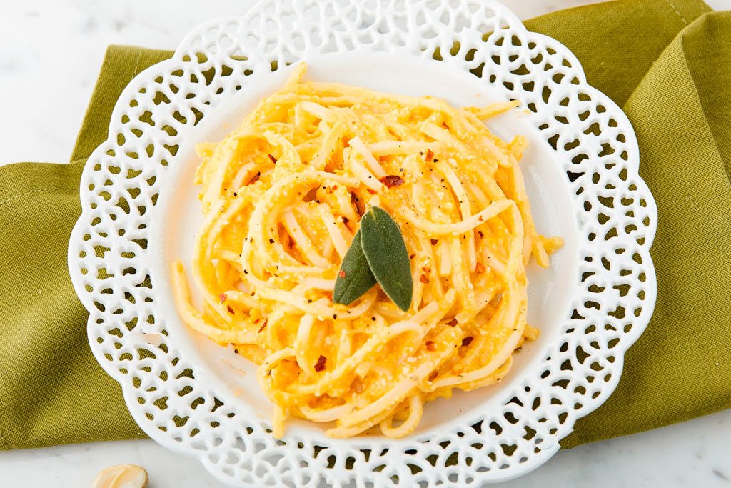 Gluten Free Linguine Noodles Palmini Hearts Of Palm With Creamy Butternut Squash And Fresh Sage