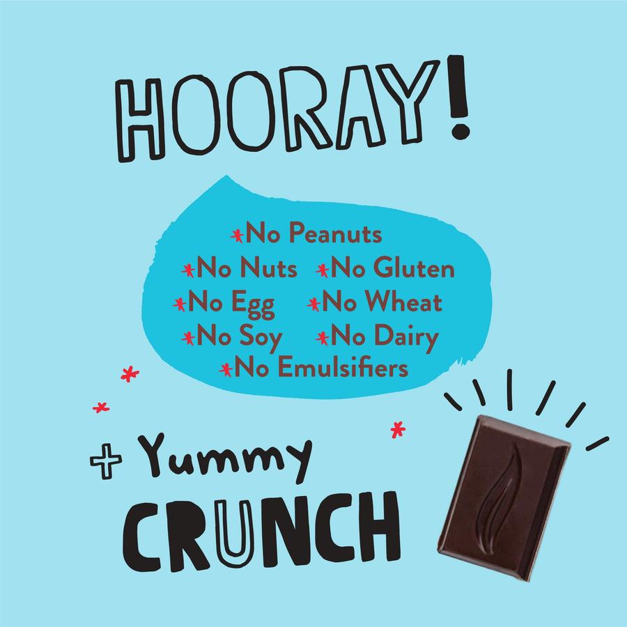 Hooray Pascha Organic Chocolate Bar With Cocoa Nibs Vegan No Peanuts No Nuts No Gluten No Egg No Wheat No Soy No Dairy No Emulsifiers Yummy Crunch Dark Chocolate