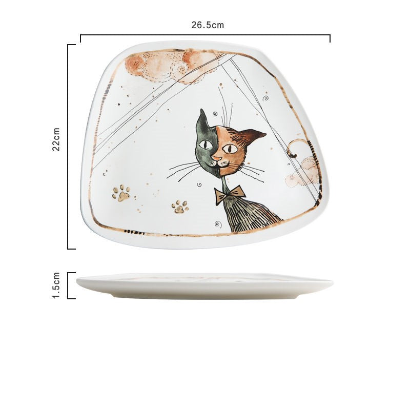 Classy Cats Patric Irregular Shape Plate Size Measurements