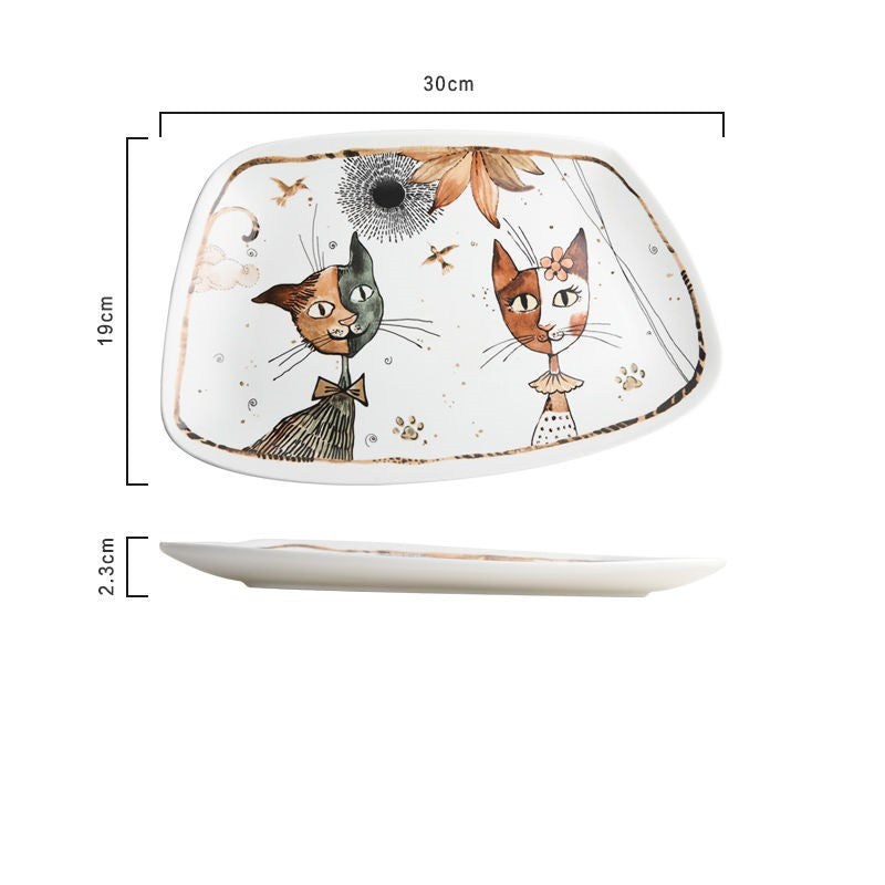 Classy Cats Patric And Gigi Irregular Shape Plate Size Measurements