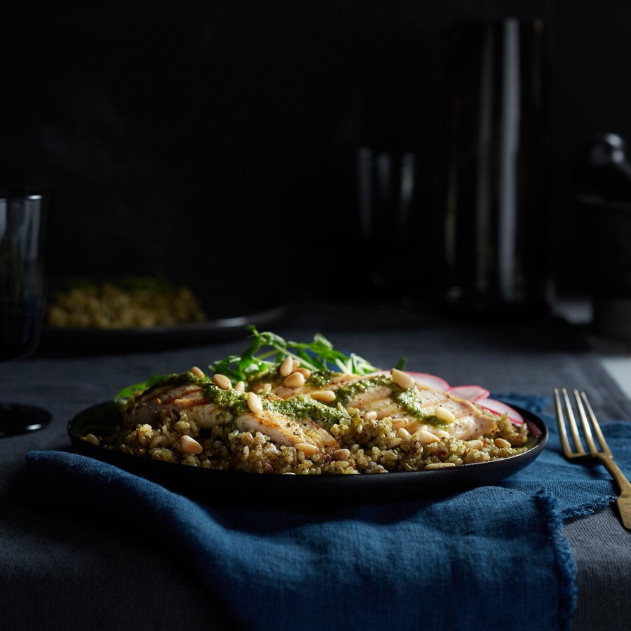 Pesto Chicken With Rice And Quinoa Medley From Organic Tru Roots