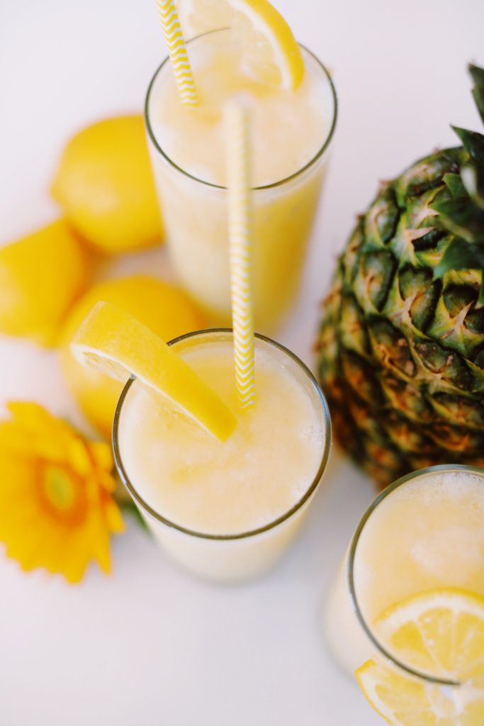 Pineapple Honey Spiked Frozen Lemonade Summertime Drinks Made With Fresh Pineapple And Organic Creamed Honey From Madhava