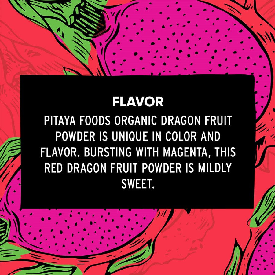 Pitaya Foods Organic Dragon Fruit Powder Is Bursting With Naturally Bright Magenta Color And A Mildly Sweet Taste