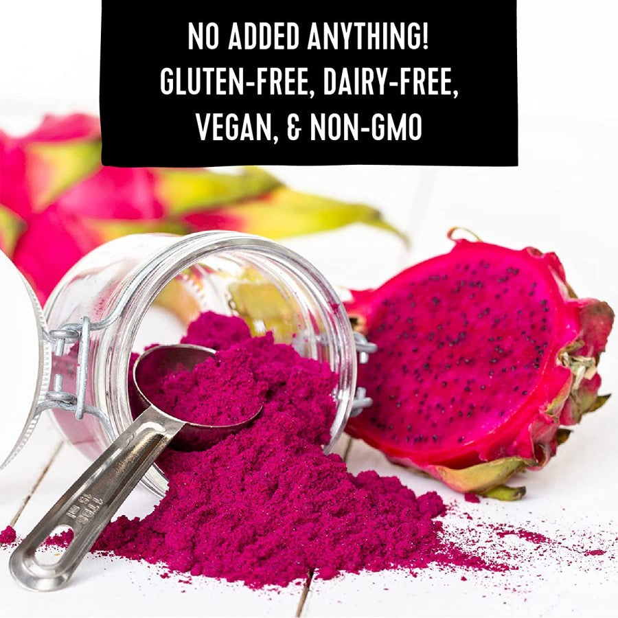 100% Pure Fruit Powder No Added Anything Gluten Free Dairy Free Vegan Non-GMO Pitaya Foods Dragon Fruit