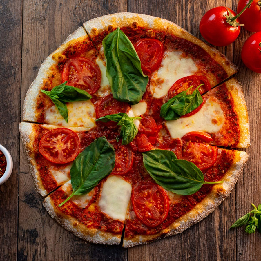 Pizza Girl Pizza With Organic Marinara Sauce Cheese And Fresh Basil