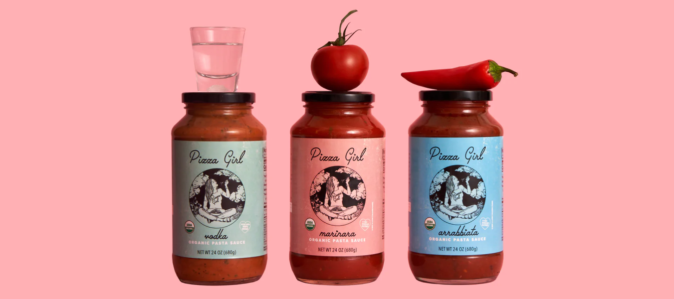 Pizza Girl Organic Red Sauces In 3 Flavor Varieties Vodka Marinara Arrabbiata Pasta Sauce