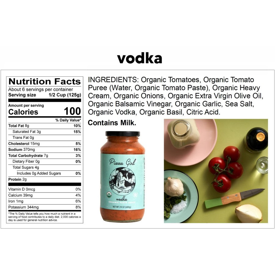 Pizza Girl Organic Vodka Sauce Ingredients Pasta Sauce Nutrition Facts