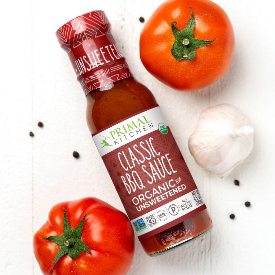 Primal Kitchen USDA Certified Organic Whole30 Approved Keto Paleo Unsweetened Classic BBQ Sauce With Fresh Non-GMO Tomatoes And Garlic