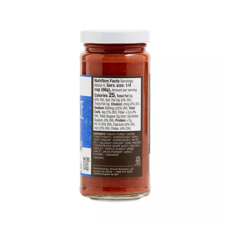 Primal Kitchen Organic Cocktail Sauce Unsweetened Ingredients Nutrition Facts