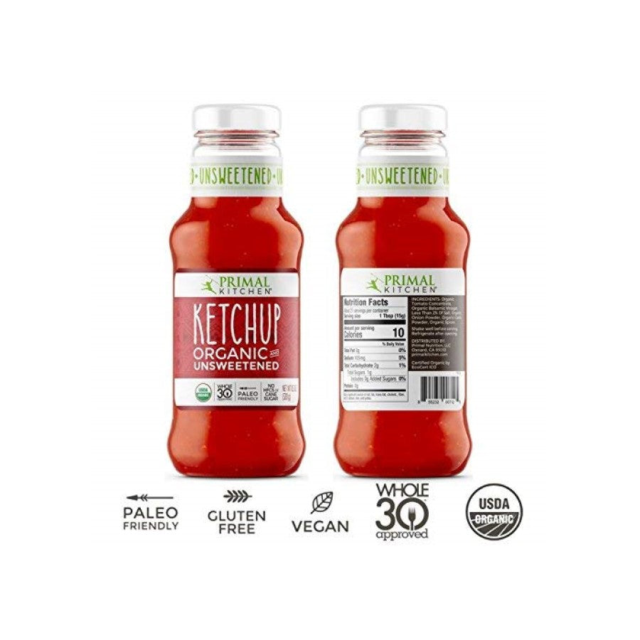 Primal Kitchen Ketchup, Organic and Unsweetened - 11.3 oz