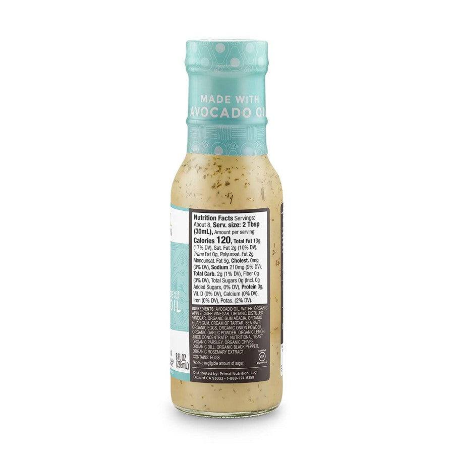 Primal Kitchen Ranch Dressing Ingredients Nutrition Facts