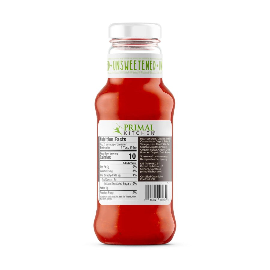 Primal Kitchen Unsweetened Organic Spicy Ketchup Ingredients Nutrition Facts