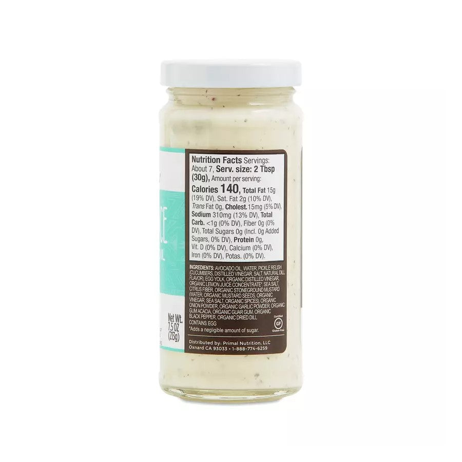 Primal Kitchen Tartar Sauce With Avocado Oil Ingredients Nutrition Facts