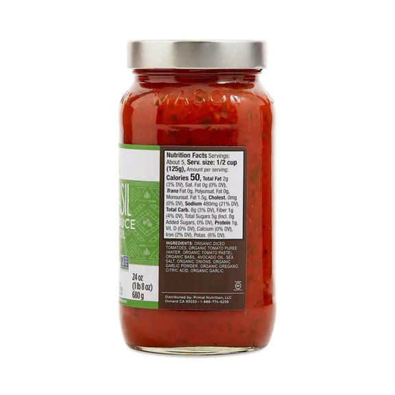 Primal Kitchen Tomato Basil Marinara Sauce With Avocado Oil 24oz ...