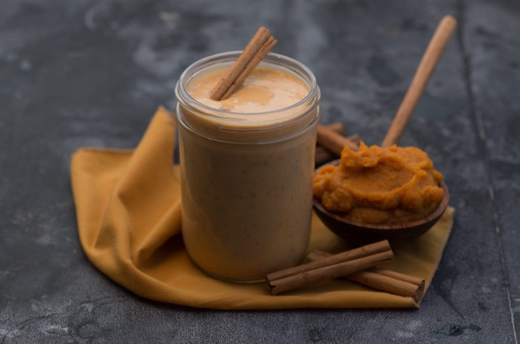 Pumpkin Spice Smoothie Made With Non-GMO Almond Protein Powder From Bob's Red Mill